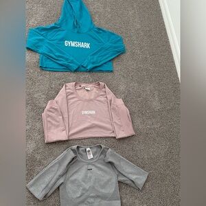 Gymshark Teal, Pink, and Gray Sweatshirt Trio